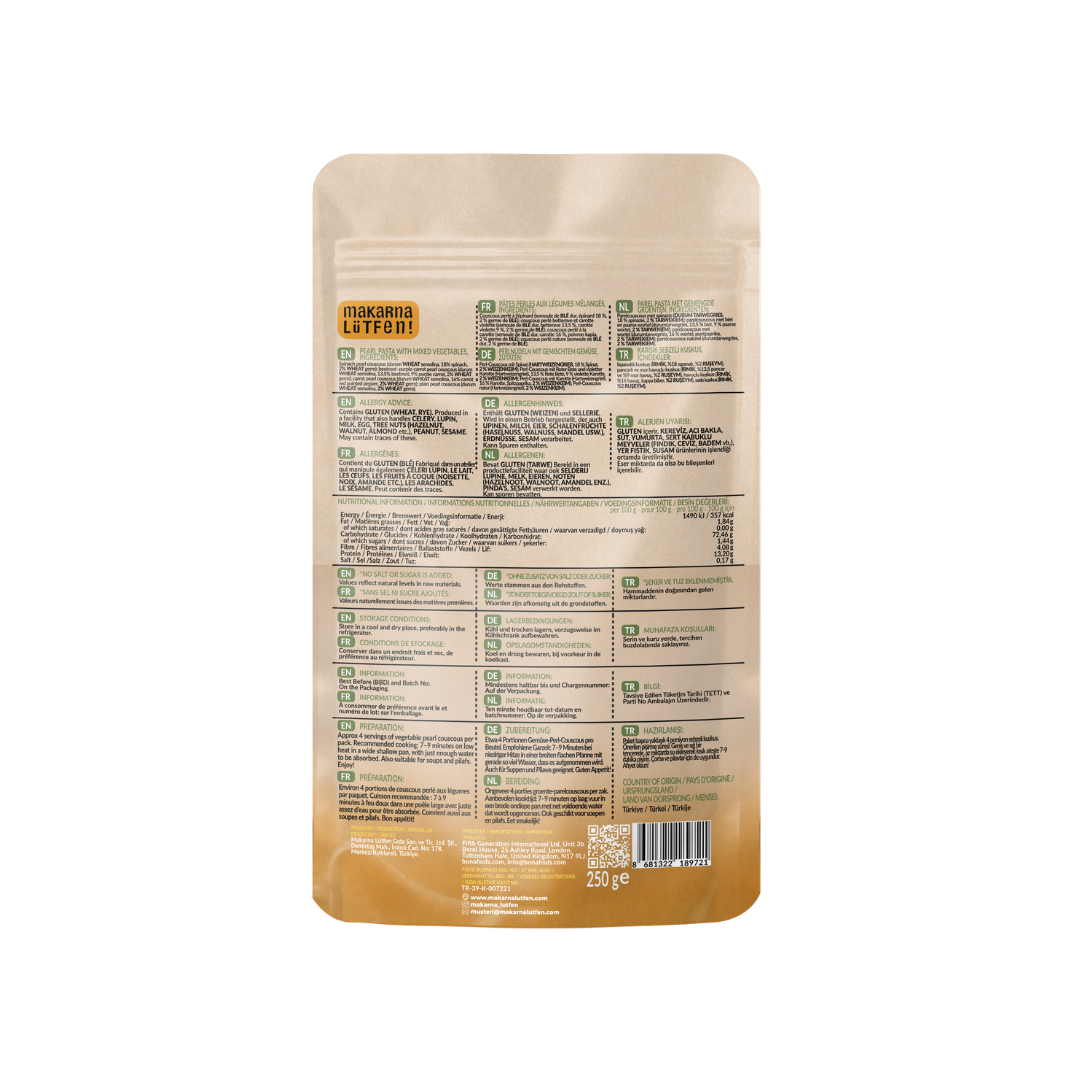 Vegetable Pearl Pasta - 250 g |