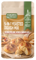 5-in-1 Yeasted Dough Mix - 485 g | For bread, pizza, poğaça, loaf and sweet buns | Sourdough starter and dry yeast included | Rye, einkorn and wheat germ