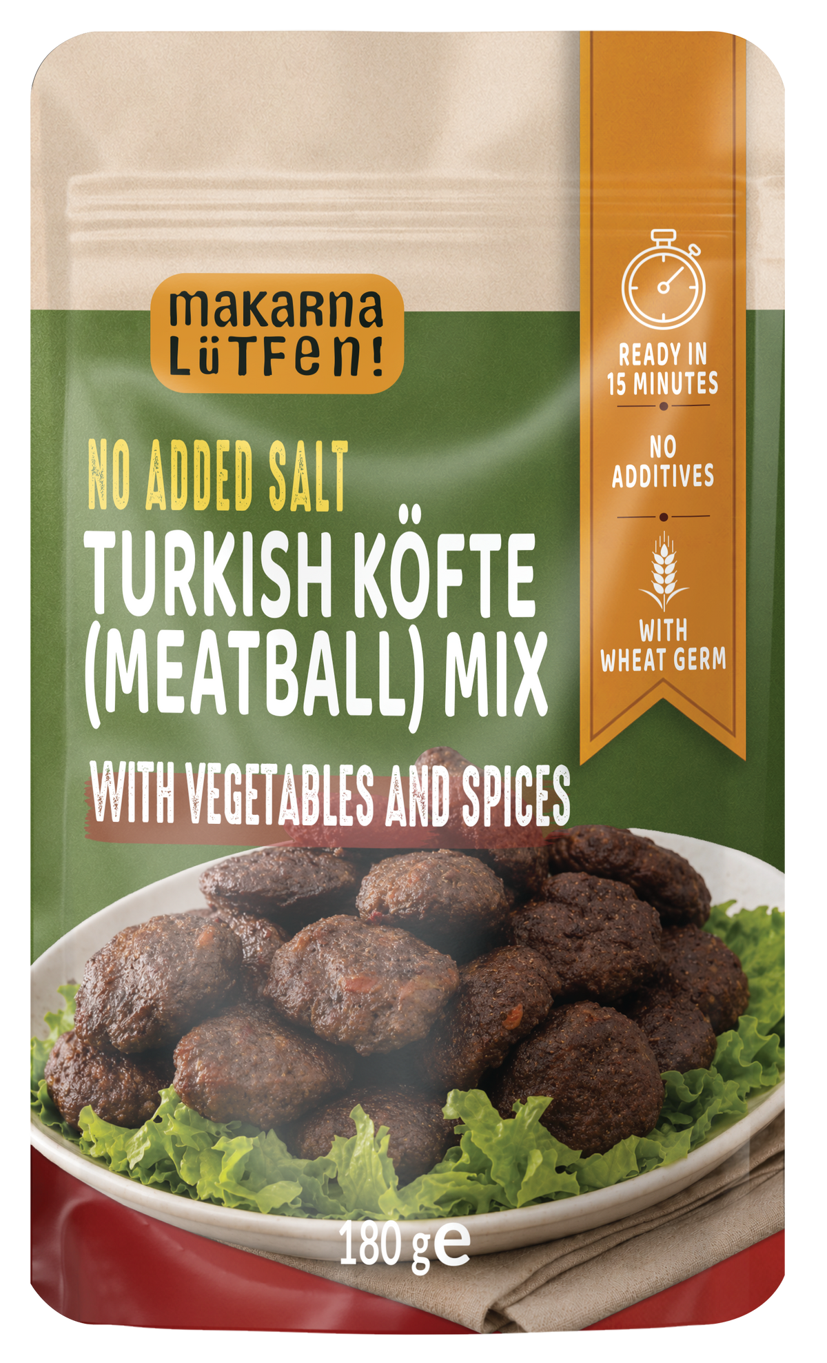 Turkish Köfte Meatball Mix - 180 g | Wheat rusk with onion, carrot, cumin and oregano | One pack seasons and binds 1 kg of mince | Authentic home recipe